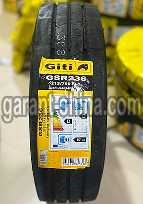 Giti GSR236 (рулевая) 215/75 R17.5 128/126M 14PR - Фото протектора с этикеткой